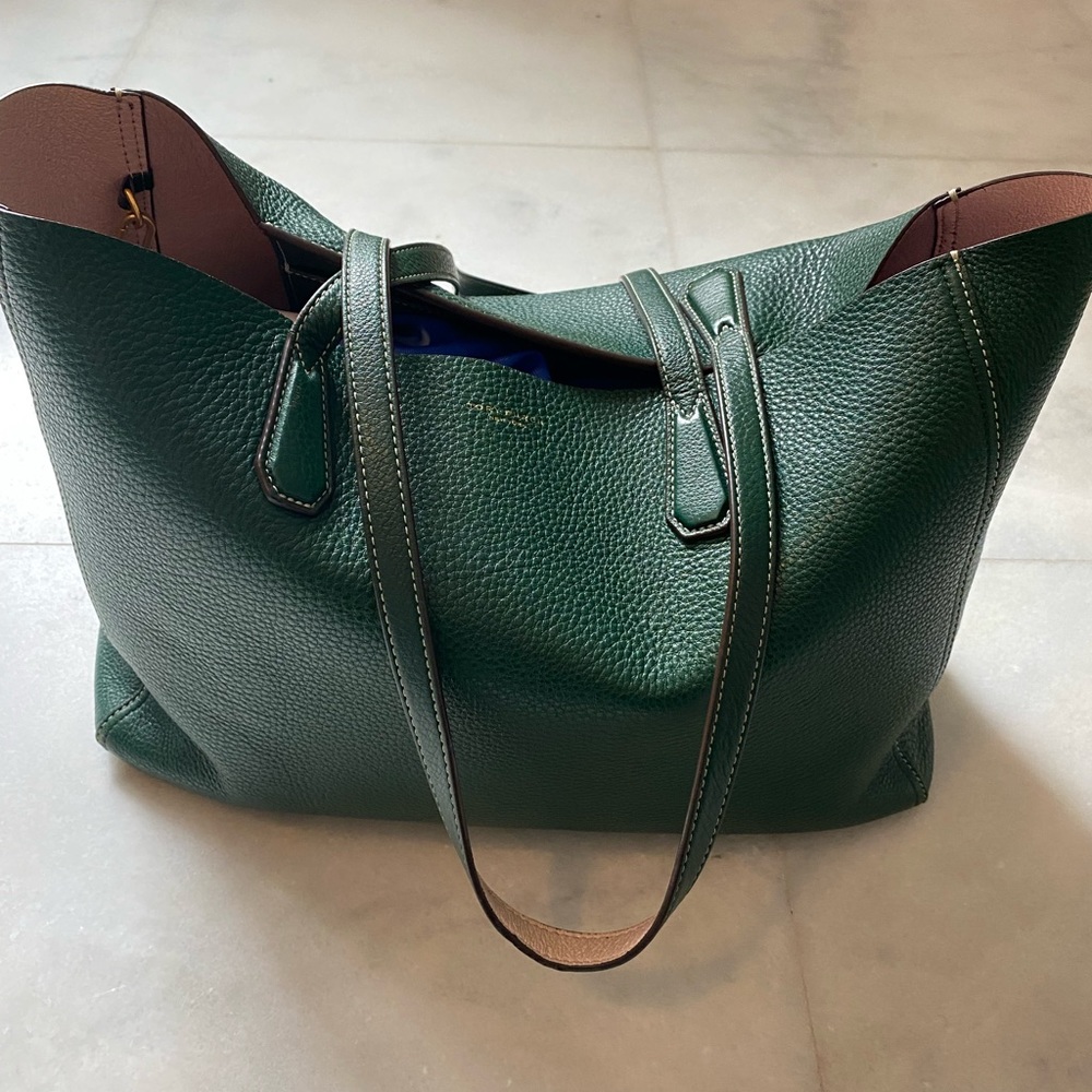 Reversible Tory Burch Green Tote Bag